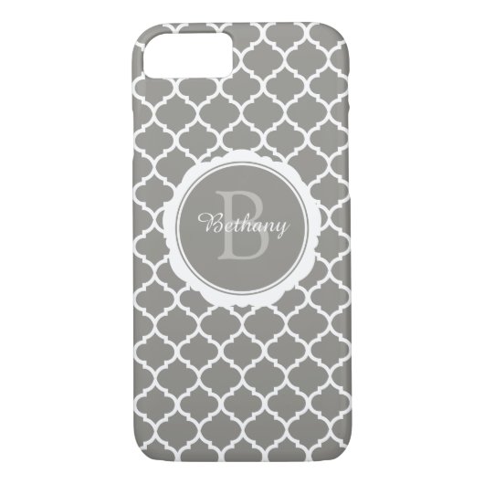 Monogram Modern Gray Geometric Case-Mate iPhone Hülle (Rückseite)
