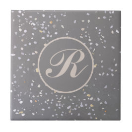 Monogram Modern Gray Terrazzo Fliese