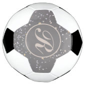 Monogram Modern Gray Terrazzo Fußball (Gedreht)