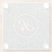 Monogram Modern Gray Terrazzo Glasuntersetzer (Rückseite)