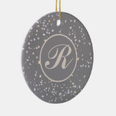 Monogram Modern Gray Terrazzo Keramik Ornament (Rechts)