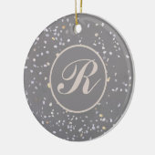 Monogram Modern Gray Terrazzo Keramik Ornament (Links)