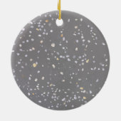Monogram Modern Gray Terrazzo Keramik Ornament (Hinten)