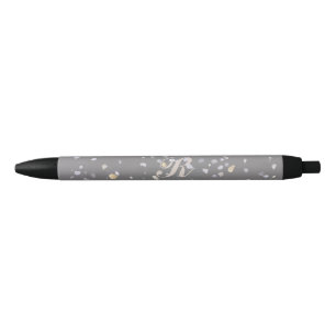 Monogram Modern Gray Terrazzo Kugelschreiber