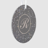 Monogram Modern Gray Terrazzo Ornament (Vorderseite)