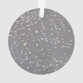 Monogram Modern Gray Terrazzo Ornament (Rückseite)