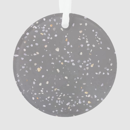 Monogram Modern Gray Terrazzo Ornament (Rückseite)