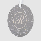 Monogram Modern Gray Terrazzo Ornament (Vorderseite)