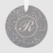 Monogram Modern Gray Terrazzo Ornament (Vorderseite)