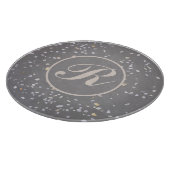 Monogram Modern Gray Terrazzo Schneidebrett (Ecke)