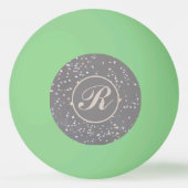 Monogram Modern Gray Terrazzo Tischtennisball (Rückseite)