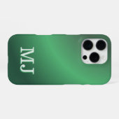 Monogram Modern Green Gradient Holiday iPhone Hülle (Rückseite (Horizontal))