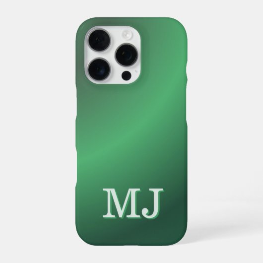 Monogram Modern Green Gradient Holiday iPhone Hülle (Rückseite)