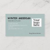 Monogram Modern Green Minimalistisch Custom Logo N Visitenkarte (Rückseite)