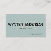 Monogram Modern Green Minimalistisch Custom Logo N Visitenkarte (Vorderseite)