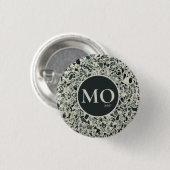 Monogram Modern Green Terrazzo Button (Vorne & Hinten)