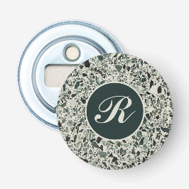 Monogram Modern Green Terrazzo Flaschenöffner