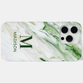Monogram Modern Green White Personalisiert Case-Mate iPhone Hülle (Rückseite (Horizontal))
