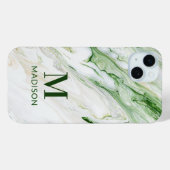 Monogram Modern Green White Personalisiert Case-Mate iPhone Hülle (Rückseite (Horizontal))