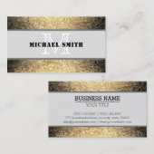 Monogram, Modern Grunge Metal Background #2 Visitenkarte (Vorne/Hinten)