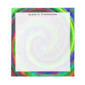 Monogram Modern Grunge Spiral Rainbow Gefärbte Kra Notizblock (Vorderseite)