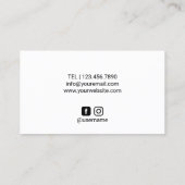 Monogram, Modern Hexagon Logo Minimalistisch Visitenkarte (Rückseite)