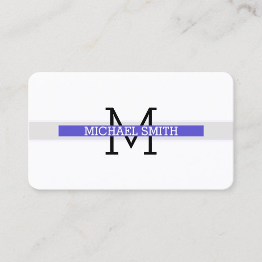 Monogram, Modern Iris Horizontal Line Visitenkarte (Vorderseite)