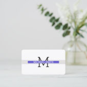 Monogram, Modern Iris Horizontal Line Visitenkarte (Stehend Vorderseite)