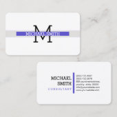 Monogram, Modern Iris Horizontal Line Visitenkarte (Vorne/Hinten)