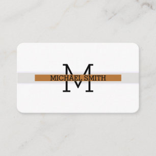 Monogram Modern Kupfer Horizontal Line Visitenkarte