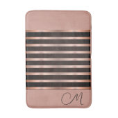 Monogram Modern Lachs Pink auf Black Bath Mat Badematte (Vorderseite Vertikal)