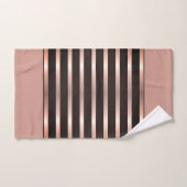 Monogram Modern Lachs Pink Stripes on Black Badhandtuch Set (Handtuch)