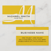 Monogram Modern Lemon Background Visitenkarte (Vorne/Hinten)