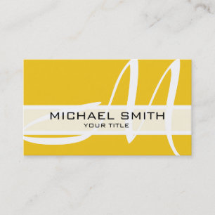Monogram Modern Lemon Background Visitenkarte