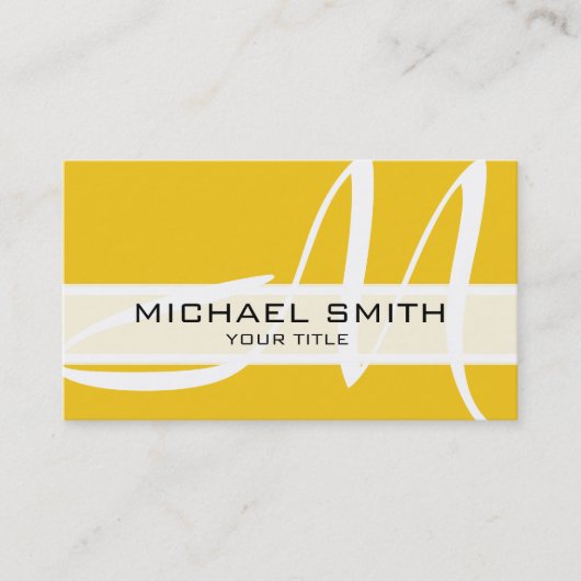 Monogram Modern Lemon Background Visitenkarte (Vorderseite)