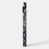 Monogram Modern Leopard Print Glitzer Personalisie iPhone Hülle (Linke Seite)