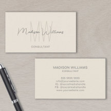 Monogram Modern Logo Name Creme Tan Consultant