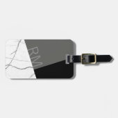 Monogram Modern Marble Angled Initials Cusom Gepäckanhänger (Vorderseite horizontal)