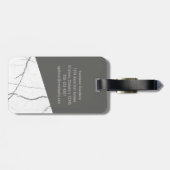 Monogram Modern Marble Angled Initials Cusom Gepäckanhänger (Rückseite horizontal)