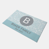 Monogram Modern marokkanischen Stil Door Mat, Gray Fußmatte (Schrägansicht)