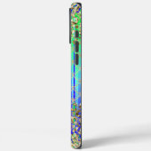 Monogram Modern Mermaid Glitzer Green Blue Case-Mate iPhone Hülle (Rückseite / Links)