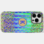 Monogram Modern Mermaid Glitzer Green Blue Case-Mate iPhone Hülle (Rückseite (Horizontal))