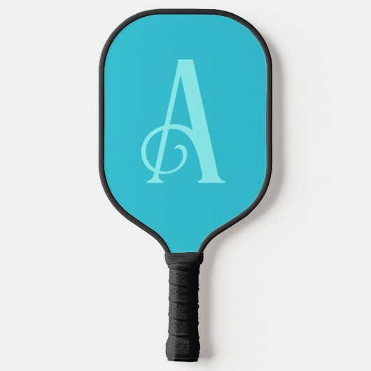 Monogram Modern Minimal Aquamarin Pickleball Schläger (Rückseite)