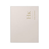 Monogram Modern Minimal Blush Pink Gold Einfach Notizblock (Rotiert)