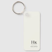 Monogram Modern Minimal Classic Ivory Monogrammed Schlüsselanhänger (Vorderseite)