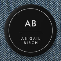 Monogram Modern Minimal einfach Schwarz und Weiß