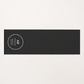 Monogram Modern Minimal einfach Schwarz und Weiß Yogamatte (Vorderseite (Horizontal))