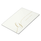 Monogram Modern Minimal Feminine Gold Script Notizblock (angewinkelt)