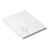 Monogram Modern Minimal Feminine Gold Script Notizblock (angewinkelt)