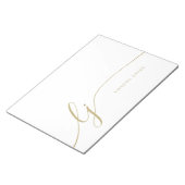 Monogram Modern Minimal Feminine Gold Script Notizblock (angewinkelt)